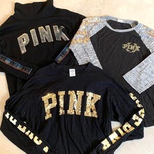 Victoria’s Secret Pink Y2K Sequins 3-Piece Shirt Set - Size Medium